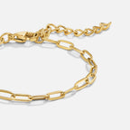 18K Gold Paperclip Charm Bracelet