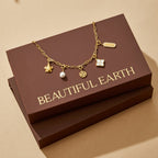 18K Gold Paperclip Charm Necklace