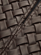 Faux Leather Woven Mini Skirt