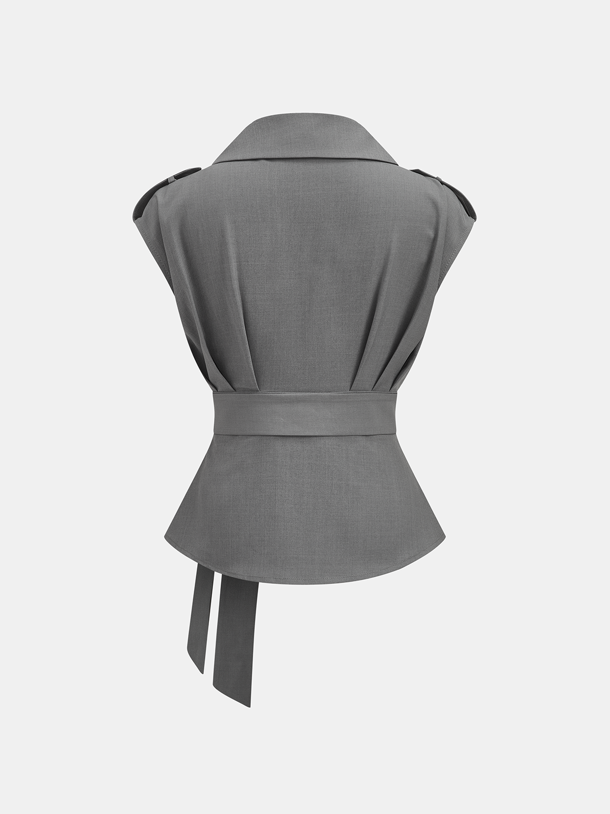 Wrap Front Fitted Top & Pleated Pants Set