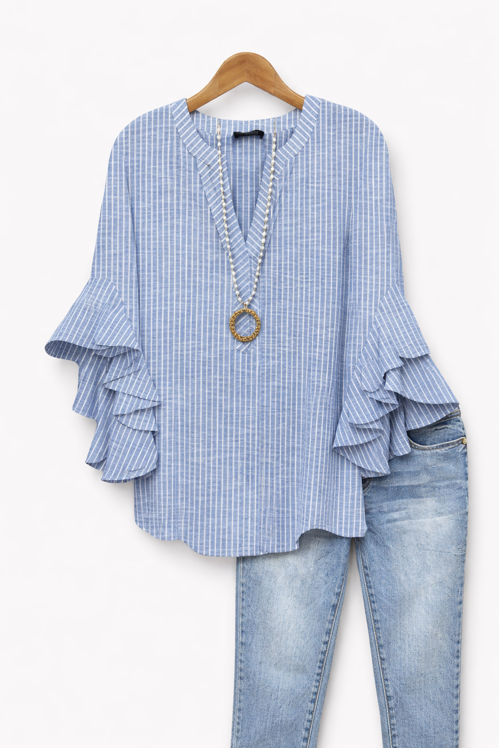 Eloria's – Ruffle Sleeve Statement Blouse