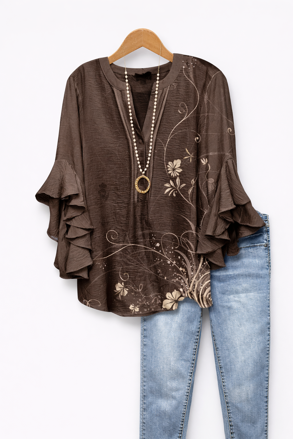 Eloria's – Ruffle Sleeve Statement Blouse