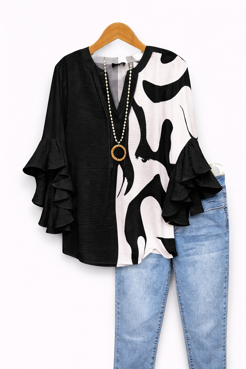 Eloria's – Ruffle Sleeve Statement Blouse