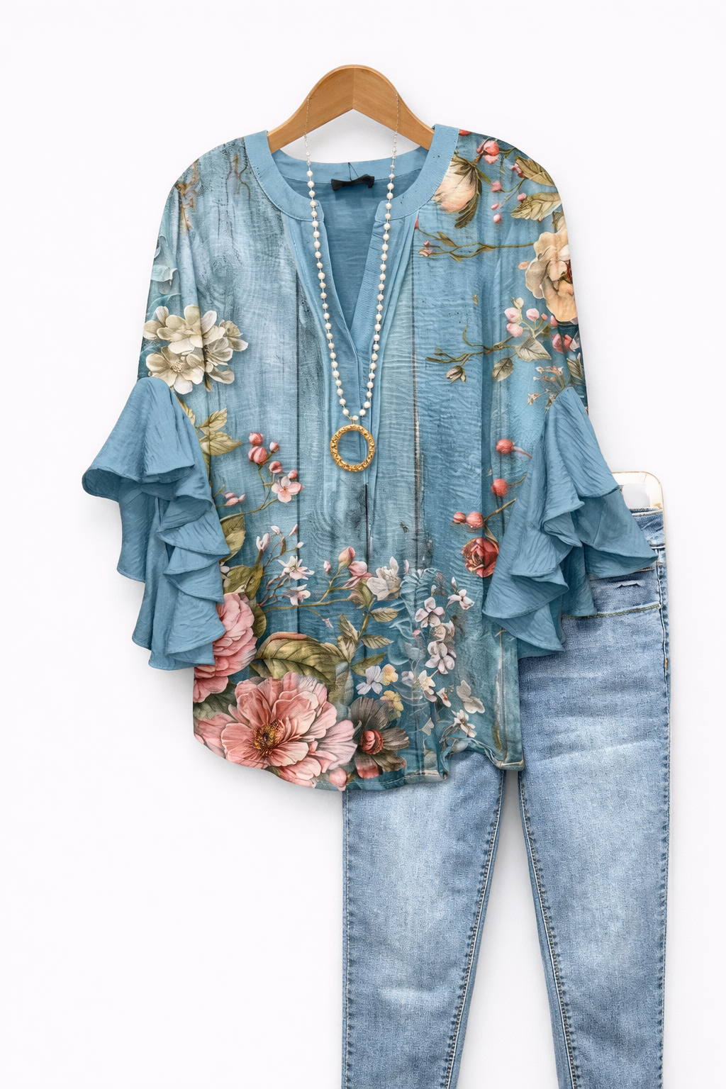 Eloria's – Ruffle Sleeve Statement Blouse