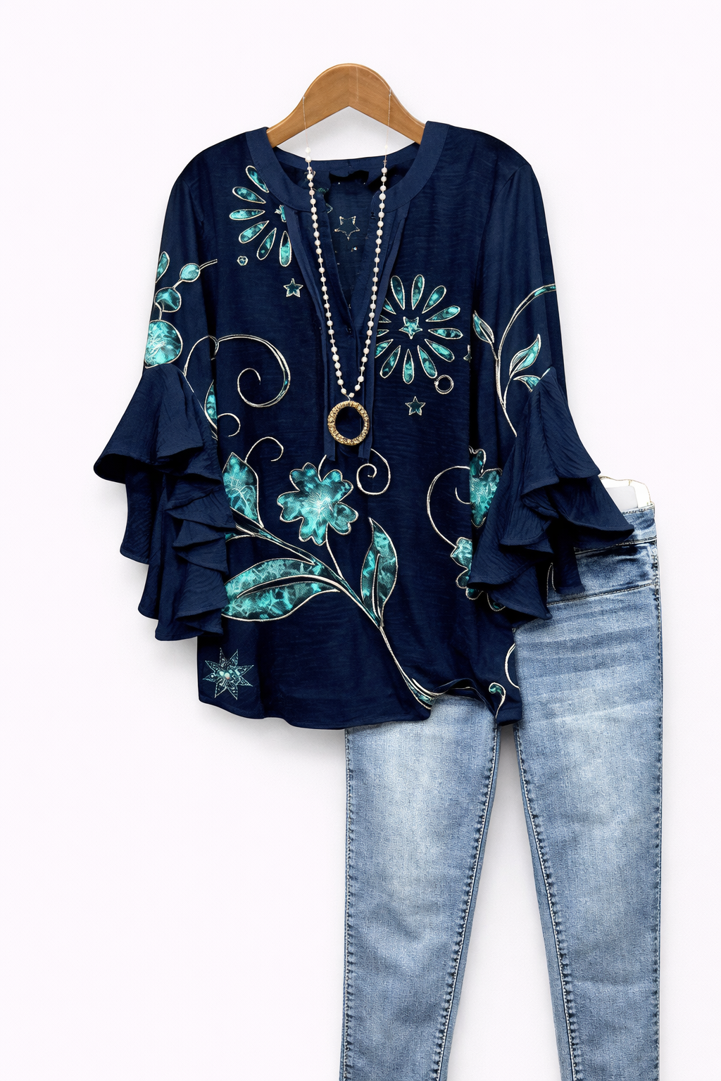 Eloria's – Ruffle Sleeve Statement Blouse