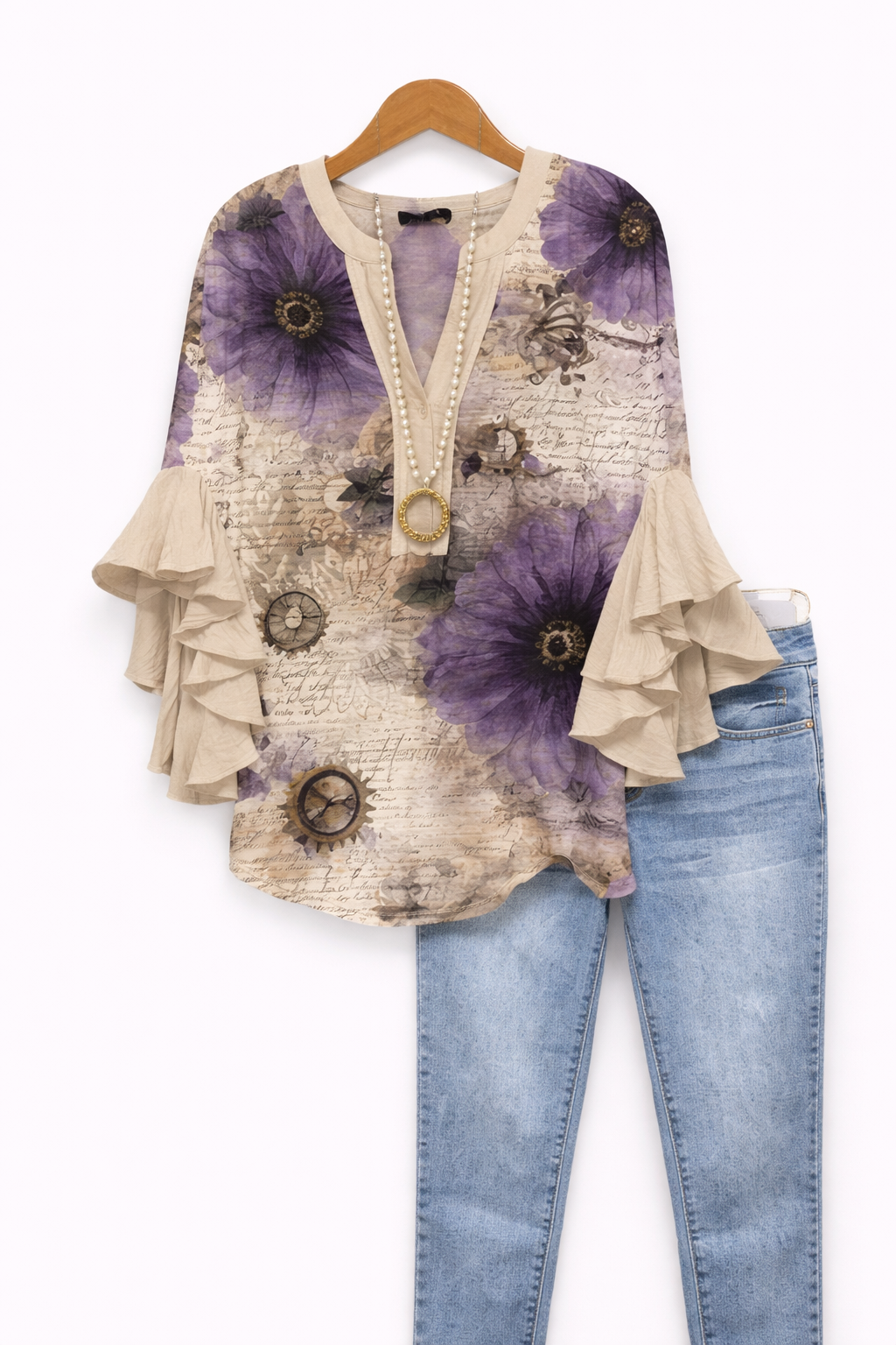 Eloria's – Ruffle Sleeve Statement Blouse