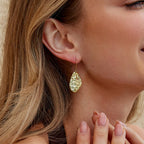 Amaya Hammered Gold Drop Earrings