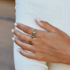 Aquamarine Crystal Gold Ring