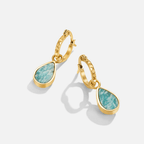 Astoria Green Stone Hoop Earrings