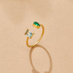 Aurora Aqua Green Crystal Ring