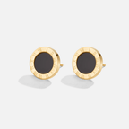 Azalea Black Button Stud Earrings