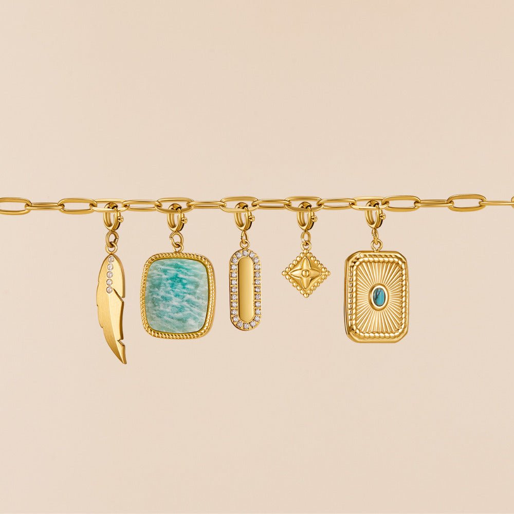 Crystal Feather Charm