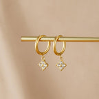 Crystal Four Leaf Clover Drop Earrings
