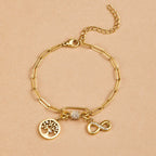 Crystal Paperclip Charm Bracelet
