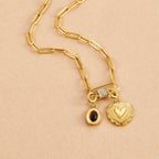 Crystal Paperclip Charm Necklace
