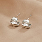 Elsa Mini Wave Silver Hoop Earrings