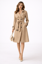 Camille – Classic Double-Breasted Trench Coat