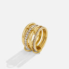 'Forever' Link Crystal & Gold Ring