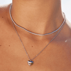 Cordelia Silver Crystal Necklace